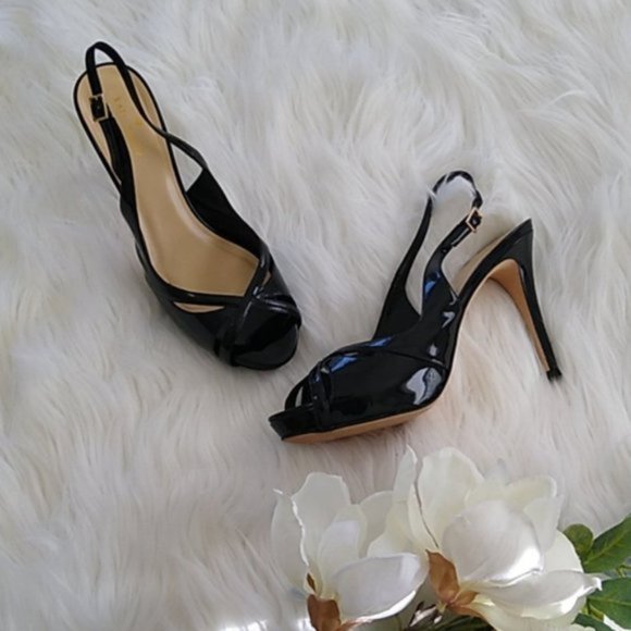 Kate Spade Genna Patent Leather Peep Toe Heels - Picture 2 of 16